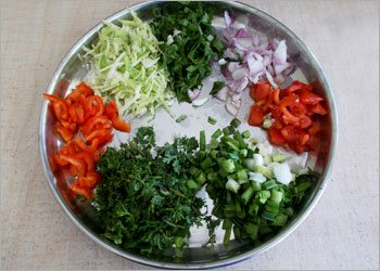 Vegetables for ragi dosa