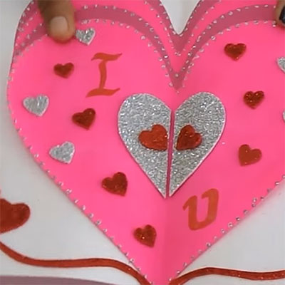 Handmade Valentines Day Popup Card Making