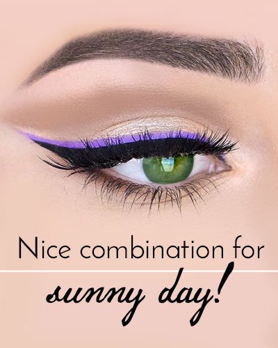 Purple Eyeliner Makeup for Green Eyes