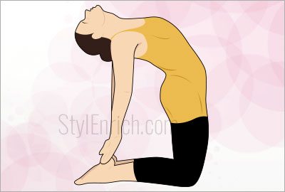 Camel pose exercise