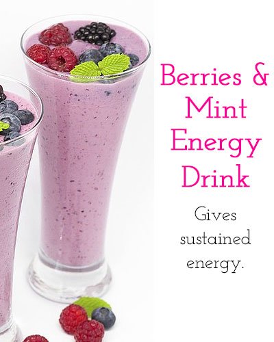 Berries and Mint Healthy Energy Drinks
