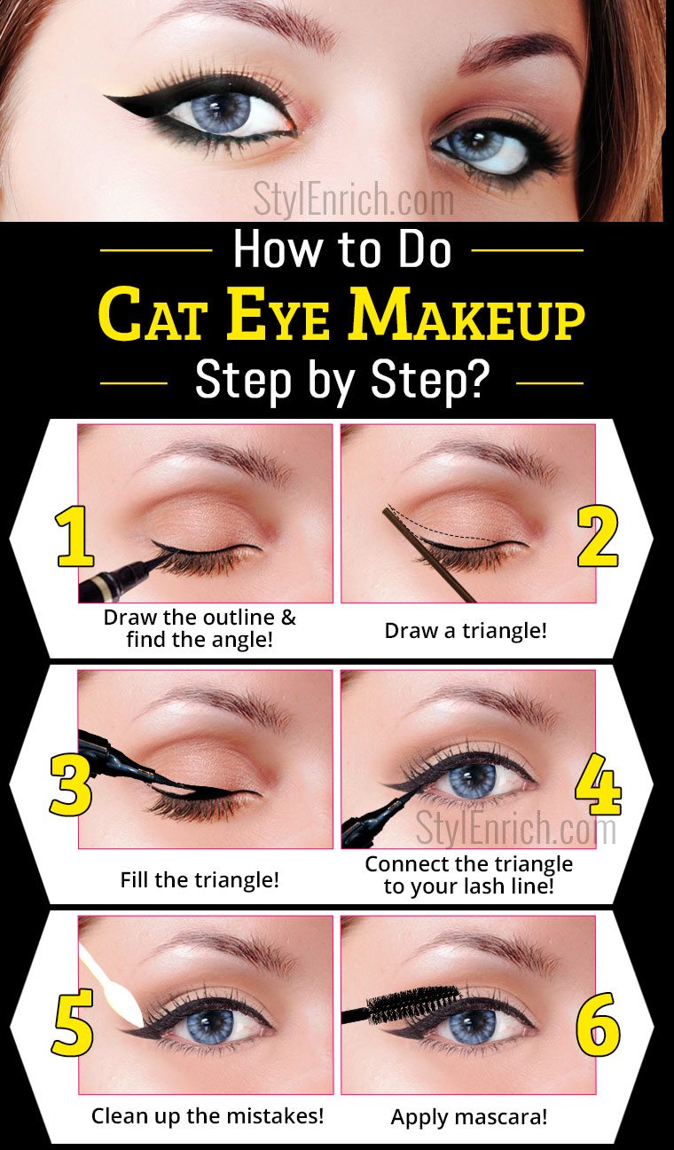 Cat Eye Makeup; Look beautiful and seductive.