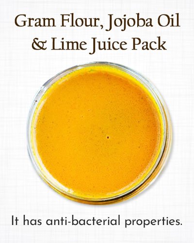 Turmeric Pack with Gram Flour, Jojoba Oil, and Lime Juice