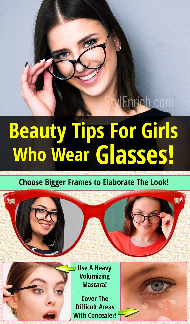 Beauty tips and makeup with glasses