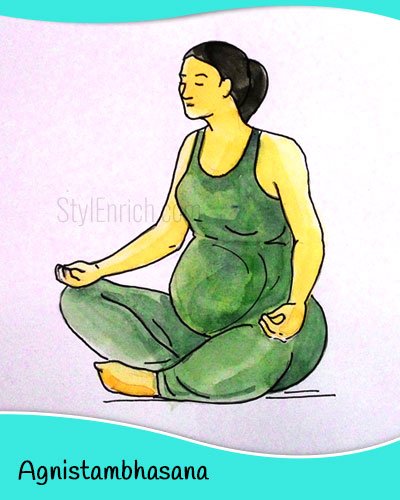Agnistambhasana yoga for pregnant women
