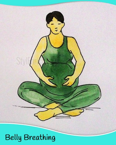 Belly breathing yoga for pregnant women