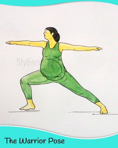 The warrior yoga pose for pregnant women