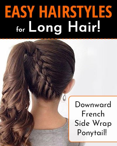 Downward French Side Wrap Ponytail
