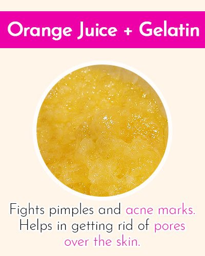 Orange Juice & Gelatin Face Mask