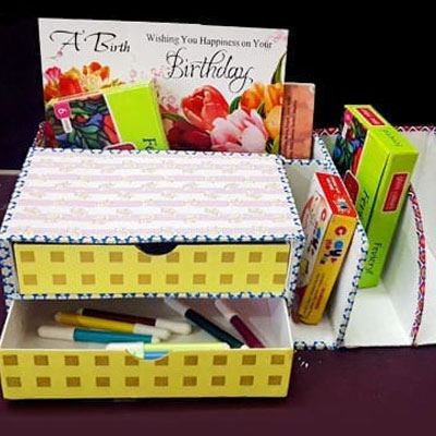 2 Easy Cardboard desk Organizers for kids  DIY Book Shelf/Cupboard/Rack  made out of cardboard 