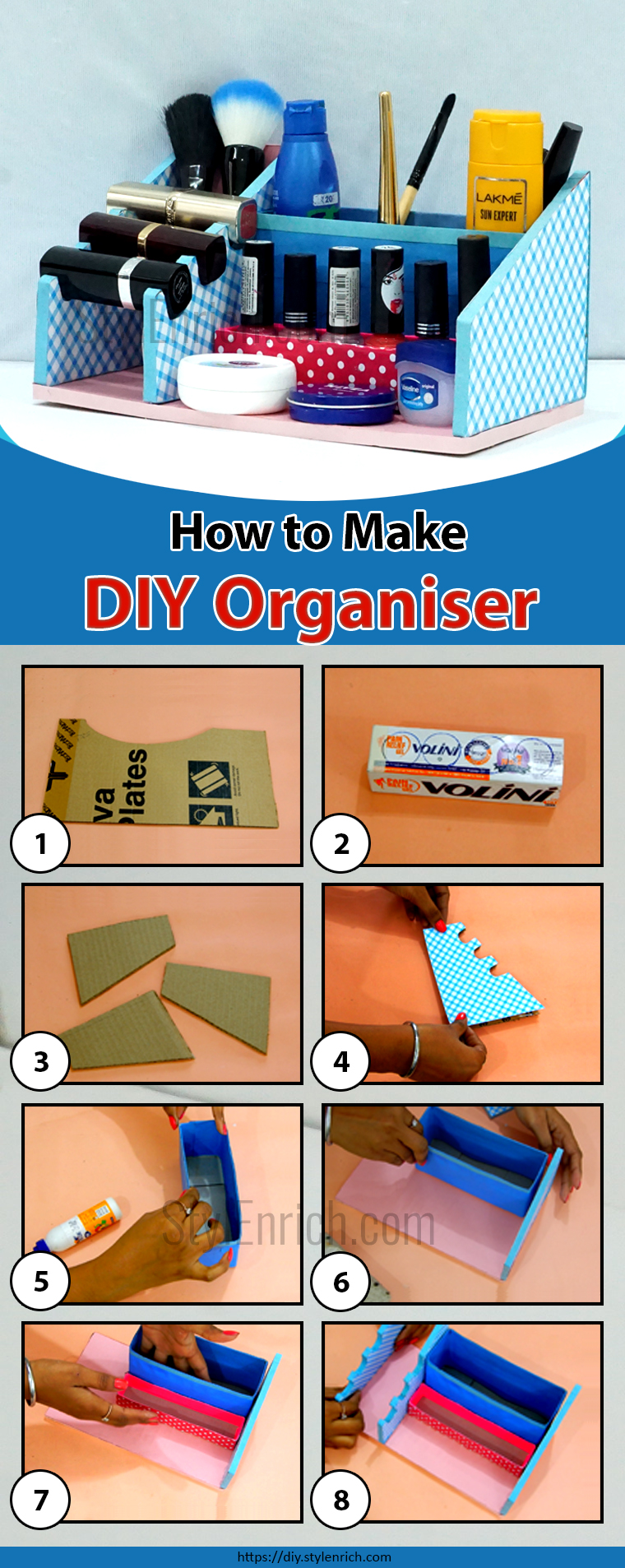 Handmade DIY Cardboard Organizer